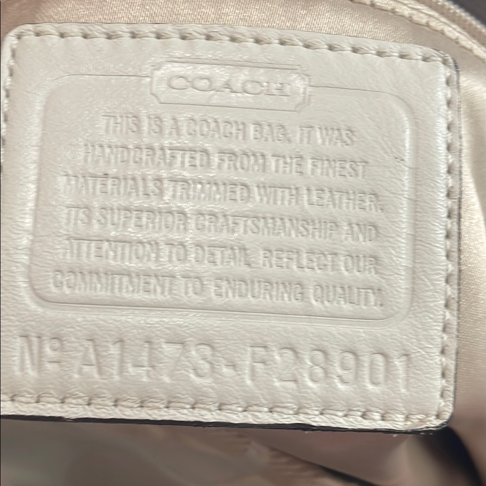Coach Cream Tote Bag with Leather Trim - Picture 11 of 16